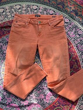Dear John Stretch JoyRich Comfort Skinny Jeans Size 29 Coral Mid Rise Denim